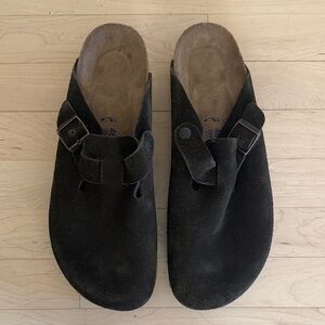 Birkenstock Boston Suede Men's Clogs Mocha